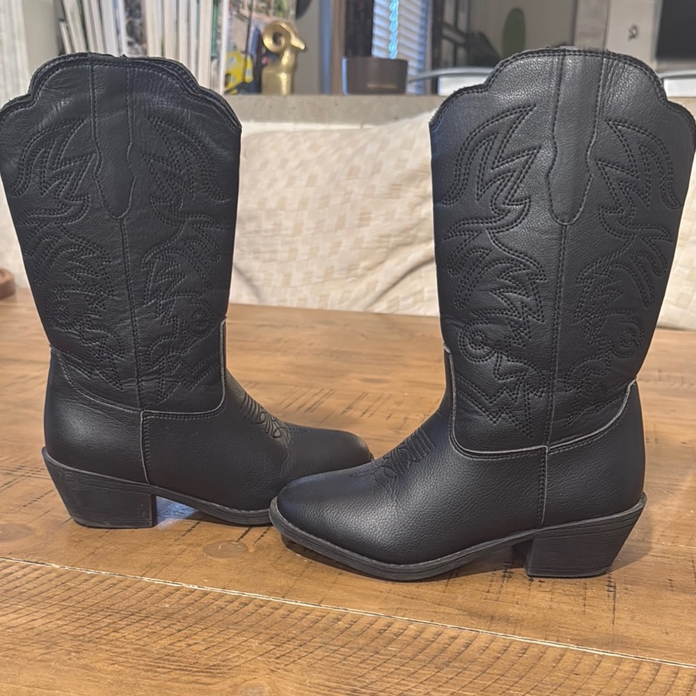 Black Western Leather Boots